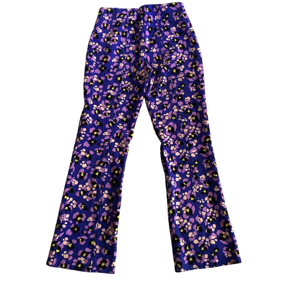 Anthropologie Maeve The Margot Pants Womens XS Blue Floral Kick Flare Cropped - Picture 2 of 11